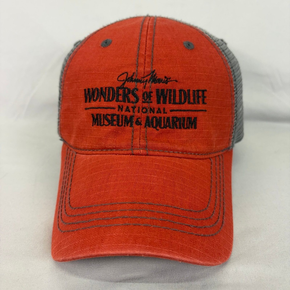 Prairie Mountain Wonders of Wildlife Trucker Hat Mens OSFA Orange Mesh Snapback